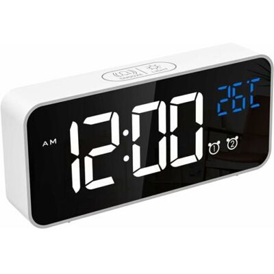 ABYSSE Réveil Numérique, Horloge Numérique Led Horloge Digitale Réveil Avec Température/snooze/ 2 Alarme/12/24 Heures/port De Recharge Usb/16 Musiques (blanc Pur) - Publicité ABYSSE Réveil Numérique, Horloge Numérique Led Horloge Digitale Réveil Avec Température/snooze/ 2 Alarme/12/24 Heures/port De Recharge Usb/16 Musiques (blanc Pur) - Publicité