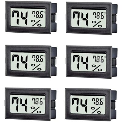 Vision Lot De 6 Mini Thermomètres Et Hygromètres Numériques, Jauge De Température Et D'Humidité Intérieure, Affichage Fahrenheit (℉) Pour La Maison, La Serre Et Les Bocaux. Publicité Vision Lot De 6 Mini Thermomètres Et Hygromètres Numériques, Jauge De Température Et D'Humidité Intérieure, Affichage Fahrenheit (℉) Pour La Maison, La Serre Et Les Bocaux. Publicité