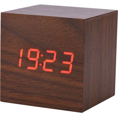 Zanussi Réveil Électronique Numérique En Bois 6x6x6cm, Affichage Led De La Température, Commande Vocale, Marron - Publicité Zanussi Réveil Électronique Numérique En Bois 6x6x6cm, Affichage Led De La Température, Commande Vocale, Marron - Publicité