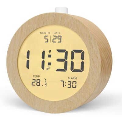 Melissa Réveil Numérique En Bois, Réveil Matin Lcd Horloge Numérique Avec Affichage Date, Température, Snooze, Rétro-éclairage, Horloge Digitale Alimenté Par Pile【3 Piles Aaa Nécessaires】 - Publicité Melissa Réveil Numérique En Bois, Réveil Matin Lcd Horloge Numérique Avec Affichage Date, Température, Snooze, Rétro-éclairage, Horloge Digitale Alimenté Par Pile【3 Piles Aaa Nécessaires】 - Publicité