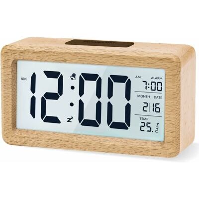 SANS MARQUE Réveil Numérique Avec Grand Écran Lcd Rétroéclairé Température Fonction Snooze Capteur De Luminosité Piles Non Incluses - Publicité SANS MARQUE Réveil Numérique Avec Grand Écran Lcd Rétroéclairé Température Fonction Snooze Capteur De Luminosité Piles Non Incluses - Publicité