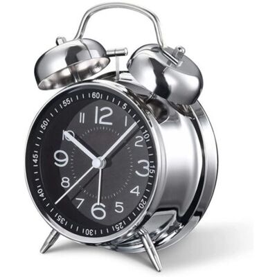 ABYSSE Réveil Analogique Super Silencieux Avec Rétroéclairage - 11,5 Cm - Avec Double Clochette - Réveil Rétro En Météo Pour Les Dormeurs Lourds - Fonctionne À Piles (noir) - Publicité ABYSSE Réveil Analogique Super Silencieux Avec Rétroéclairage - 11,5 Cm - Avec Double Clochette - Réveil Rétro En Météo Pour Les Dormeurs Lourds - Fonctionne À Piles (noir) - Publicité