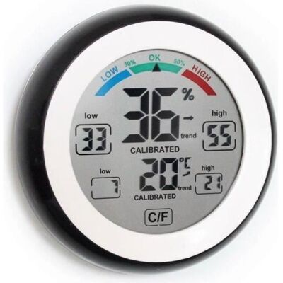 Cellfast Thermomètre Hygromètre Digital - Snakiox - Rond - Sans Fil - Lcd - Blanc - Publicité Cellfast Thermomètre Hygromètre Digital - Snakiox - Rond - Sans Fil - Lcd - Blanc - Publicité