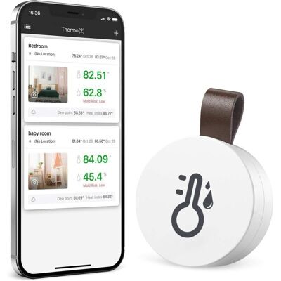 PELTOR Adapté Pour Ios Android Thermomètre Hygromètre Intérieur Bluetooth, Mini Thermomètre D'Intérieur, Capteur De Moniteur De Température, Hygromètre Numérique Pour Maison, Bureau, Cadeau Noel - Publicité PELTOR Adapté Pour Ios Android Thermomètre Hygromètre Intérieur Bluetooth, Mini Thermomètre D'Intérieur, Capteur De Moniteur De Température, Hygromètre Numérique Pour Maison, Bureau, Cadeau Noel - Publicité