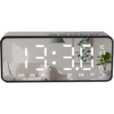 HEAT Réveil Numérique Intelligent Avec Haut-parleur Intelligent Multifonction Bluetooth 5.0 Et Finition Miroir Pour La Chambre - Publicité HEAT Réveil Numérique Intelligent Avec Haut-parleur Intelligent Multifonction Bluetooth 5.0 Et Finition Miroir Pour La Chambre - Publicité