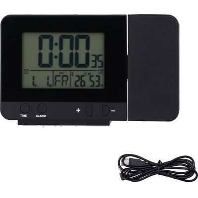 Zanussi Horloge De Projection Noire Avec Écran Lcd Température Et Heure, Réveil Usb Pour Maison - Publicité Zanussi Horloge De Projection Noire Avec Écran Lcd Température Et Heure, Réveil Usb Pour Maison - Publicité