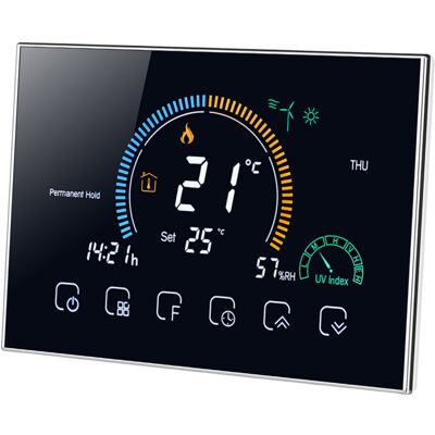 MOXIE Sjlerst – Thermostat Programmable Intelligent Wi-fi 95-240v – 6 Sessions Contrôlées Par App – Écran Lcd Rétroéclairé – Affichage Météo Et Humidité - Publicité MOXIE Sjlerst – Thermostat Programmable Intelligent Wi-fi 95-240v – 6 Sessions Contrôlées Par App – Écran Lcd Rétroéclairé – Affichage Météo Et Humidité - Publicité