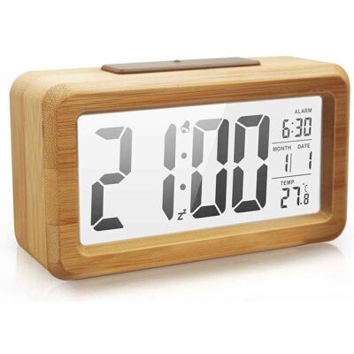 BRAST Réveil Numérique En Bois, Grand Écran Led, Veilleuse À Capteur Intelligent, Fonction De Répétition Et De Température, À Piles, Réveil Cuboïde Pour Chambre, Chevet De Bureau - Publicité BRAST Réveil Numérique En Bois, Grand Écran Led, Veilleuse À Capteur Intelligent, Fonction De Répétition Et De Température, À Piles, Réveil Cuboïde Pour Chambre, Chevet De Bureau - Publicité