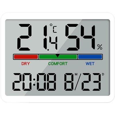Zanussi Hygromètre Thermomètre Intérieur Numérique Affichage De L'Heure Date Moniteur De Température Et D'Humidité Intérieure Blanc - Publicité Zanussi Hygromètre Thermomètre Intérieur Numérique Affichage De L'Heure Date Moniteur De Température Et D'Humidité Intérieure Blanc - Publicité