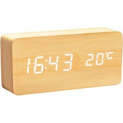 Vision -horloge Numérique En Bois - Réveil Multifonction Avec Affichage De L'Heure/date/température Et Contrôle Vocal Pour Les Voyages Au Bureau À Domicile - Publicité Vision -horloge Numérique En Bois - Réveil Multifonction Avec Affichage De L'Heure/date/température Et Contrôle Vocal Pour Les Voyages Au Bureau À Domicile - Publicité