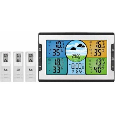 OEM -station Météo Numérique Avec 3 Capteurs À Distance 328ft/ 100m Réveil Avec Thermohygromètre Snooze Avec Prévision Météo/pression/rétroécl - Publicité OEM -station Météo Numérique Avec 3 Capteurs À Distance 328ft/ 100m Réveil Avec Thermohygromètre Snooze Avec Prévision Météo/pression/rétroécl - Publicité
