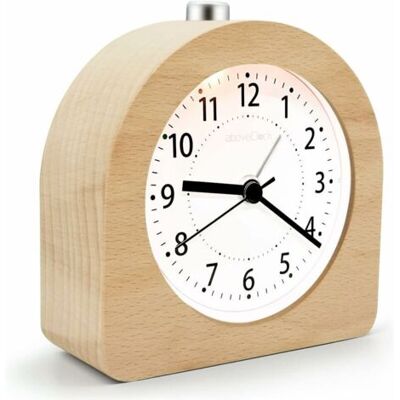 ABYSSE Réveil Analogique À Piles En Bois Clair – Fonction Snooze – Silencieux Sans Tic-tac – Alarme Sonore Croissante – Luminosité Intégrée - Publicité ABYSSE Réveil Analogique À Piles En Bois Clair – Fonction Snooze – Silencieux Sans Tic-tac – Alarme Sonore Croissante – Luminosité Intégrée - Publicité