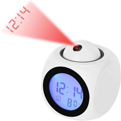 URSUS Horloge Digitale De Projection Silencieux Led Reveille-matin 12/24h Réveil Projection Plafond Commande Vocale Affichage Temps Température Alarme Snooze Reveil Numérique(blanc) - Publicité URSUS Horloge Digitale De Projection Silencieux Led Reveille-matin 12/24h Réveil Projection Plafond Commande Vocale Affichage Temps Température Alarme Snooze Reveil Numérique(blanc) - Publicité