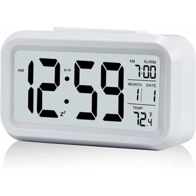 SCORPIO 1pc Blanc Réveil Digital Réveil Matin, Horloge Numérique Réveil À Pile Silencieux Pour Enfants Adultes Grand Écran Led Température Calendrier - Publicité SCORPIO 1pc Blanc Réveil Digital Réveil Matin, Horloge Numérique Réveil À Pile Silencieux Pour Enfants Adultes Grand Écran Led Température Calendrier - Publicité