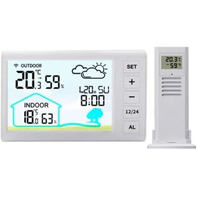 SCORPIO Station Météo Sans Fil Avec Écran Lcd 4.3 Pouces Thermomètre Hygromètre Alarme Horloge Pour Maison Bureau - Publicité SCORPIO Station Météo Sans Fil Avec Écran Lcd 4.3 Pouces Thermomètre Hygromètre Alarme Horloge Pour Maison Bureau - Publicité