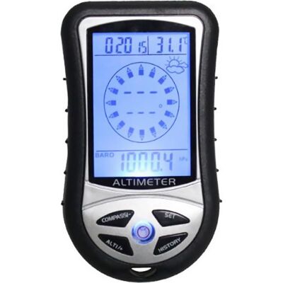 Altimètre Numérique Électronique 8 En 1 Multifonction Lcd Rétroéclairé Mini Altimètre Baromètre Boussole Thermomètre Prévisions Météo Calendrier - Publicité Altimètre Numérique Électronique 8 En 1 Multifonction Lcd Rétroéclairé Mini Altimètre Baromètre Boussole Thermomètre Prévisions Météo Calendrier - Publicité