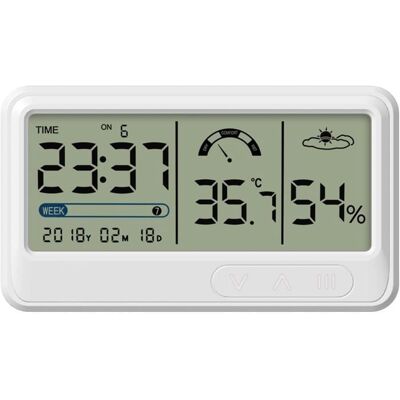Cellfast Hygromètre Numérique Jauge Électronique De Température Et D'Humidité Avec Affichage De L'Heure Et De La Date Lcd Thermomètre - Publicité Cellfast Hygromètre Numérique Jauge Électronique De Température Et D'Humidité Avec Affichage De L'Heure Et De La Date Lcd Thermomètre - Publicité