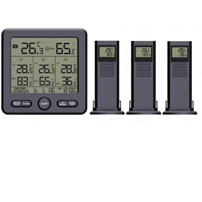 OEM Thermomètre Numérique Hygromètre Avec 3 Capteurs Sans Fil Lcd Rétro-éclairage Température Humidité Station Météo Heure Date Semaine Alarme Over-limit Pour Intérieur Extérieur - Publicité OEM Thermomètre Numérique Hygromètre Avec 3 Capteurs Sans Fil Lcd Rétro-éclairage Température Humidité Station Météo Heure Date Semaine Alarme Over-limit Pour Intérieur Extérieur - Publicité