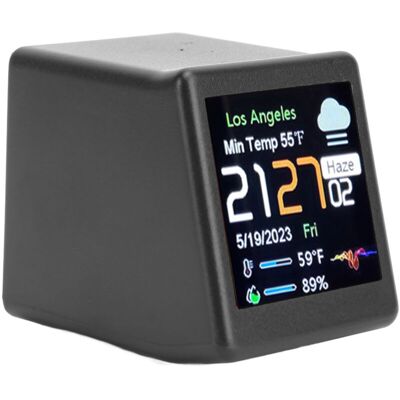 PELTOR Jeffergarden Horloge Électronique De Bureau Avec Affichage Numérique Lcd, Calendrier, Température Et Prévisions Météo, Compatible Wi-fi, Noire. Publicité PELTOR Jeffergarden Horloge Électronique De Bureau Avec Affichage Numérique Lcd, Calendrier, Température Et Prévisions Météo, Compatible Wi-fi, Noire. Publicité