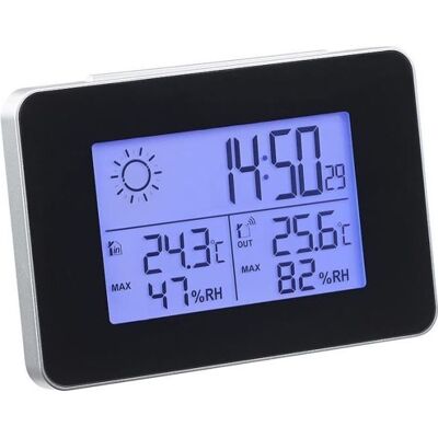 Cellfast Station Météo & Horloge Radio-pilotée Avec Capteur Extérieur Sans Fil - Publicité Cellfast Station Météo & Horloge Radio-pilotée Avec Capteur Extérieur Sans Fil - Publicité