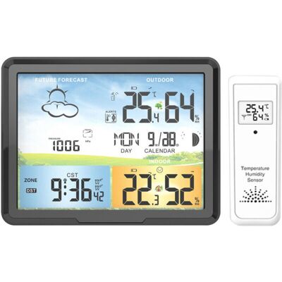 Melissa Station Météo Sans Fil Avec Capteur Extérieur, Température Et Humidité Intérieur/extérieur, Prévisions Météo, Affichage Numérique Couleur. Publicité Melissa Station Météo Sans Fil Avec Capteur Extérieur, Température Et Humidité Intérieur/extérieur, Prévisions Météo, Affichage Numérique Couleur. Publicité