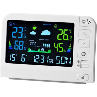 SCORPIO Horloge Météo Multifonction Avec Écran Couleur - Station Météorologique Intérieure/extérieure Avec Température Et Humidité, Calendrier, Alarme Et Prévisions Météo-trywise - Publicité SCORPIO Horloge Météo Multifonction Avec Écran Couleur - Station Météorologique Intérieure/extérieure Avec Température Et Humidité, Calendrier, Alarme Et Prévisions Météo-trywise - Publicité
