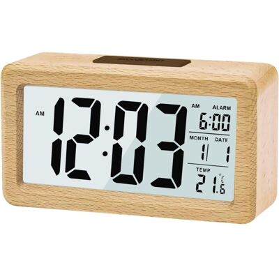 Melissa Réveil Numérique En Bois, Réveil Lcd Horloge Digitale Sans Tic-tac Avec Affichage Date, Température, Fonction Snooze, Horloge Numérique Pour Chambre À Coucher, Chevet, Maison, Bureau - Publicité Melissa Réveil Numérique En Bois, Réveil Lcd Horloge Digitale Sans Tic-tac Avec Affichage Date, Température, Fonction Snooze, Horloge Numérique Pour Chambre À Coucher, Chevet, Maison, Bureau - Publicité