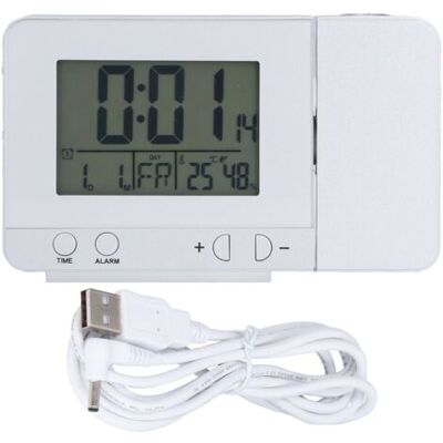 SCORPIO Réveil À Projection, Radio-réveil Numérique Avec Projecteur Plafond Rotatif À 180° Avec Station Météo, Thermomètre Sans Fil, Répétition D'Alarme Double, Chargeur Téléphone Usb, 4 Modes Lumino - Publicité SCORPIO Réveil À Projection, Radio-réveil Numérique Avec Projecteur Plafond Rotatif À 180° Avec Station Météo, Thermomètre Sans Fil, Répétition D'Alarme Double, Chargeur Téléphone Usb, 4 Modes Lumino - Publicité