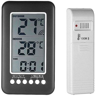 RICEEL Thermomètre Interieur Exterieur Sans Fil Avec Horloge Numérique Station Meteo Sans Fil Avec Capteur Extérieur, Black Friday 2020 Moniteur De Température Affichage Lcd Intelligent ° C / ° F - Publicité RICEEL Thermomètre Interieur Exterieur Sans Fil Avec Horloge Numérique Station Meteo Sans Fil Avec Capteur Extérieur, Black Friday 2020 Moniteur De Température Affichage Lcd Intelligent ° C / ° F - Publicité