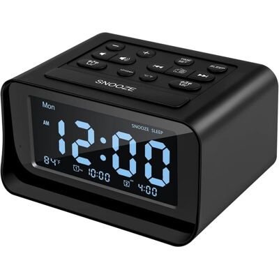 OEM Radio-réveil Avec Double Alarme, Réveil Numérique Avec 2 Ports De Charge Usb, Intensité Variable 0-100 %, Minuterie De Sommeil Fm, 6 Sonneries, Volume Réglable, Thermomètre D'Ambiance, Fonction Snooze - Publicité OEM Radio-réveil Avec Double Alarme, Réveil Numérique Avec 2 Ports De Charge Usb, Intensité Variable 0-100 %, Minuterie De Sommeil Fm, 6 Sonneries, Volume Réglable, Thermomètre D'Ambiance, Fonction Snooze - Publicité
