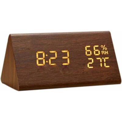 SANS MARQUE Réveil En Bois, Réveil Numérique Led En Bois,horloge De Bureau Numérique En Bois Avec, Temps Et Température, Contrôle Sonore, Et Luminosité Réglable, - Publicité SANS MARQUE Réveil En Bois, Réveil Numérique Led En Bois,horloge De Bureau Numérique En Bois Avec, Temps Et Température, Contrôle Sonore, Et Luminosité Réglable, - Publicité