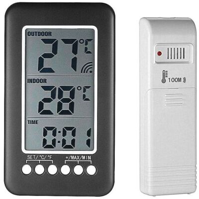 SCORPIO Thermomètre Intérieur-extérieur Sans Fil – Affichage Lcd Intelligent – Température °c/°f – Portée Sans Fil Jusqu'à 100m – Horloge Numérique - Publicité SCORPIO Thermomètre Intérieur-extérieur Sans Fil – Affichage Lcd Intelligent – Température °c/°f – Portée Sans Fil Jusqu'à 100m – Horloge Numérique - Publicité