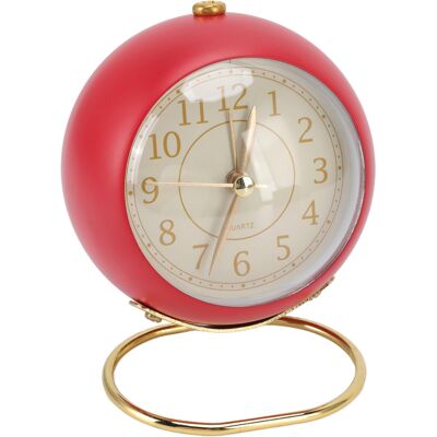 HEAT Réveil Rétro Silencieux Décoratif À Base Ronde, Petit Réveil À Quartz Avec Veilleuse D'Ambiance Pour Chambre - Publicité HEAT Réveil Rétro Silencieux Décoratif À Base Ronde, Petit Réveil À Quartz Avec Veilleuse D'Ambiance Pour Chambre - Publicité