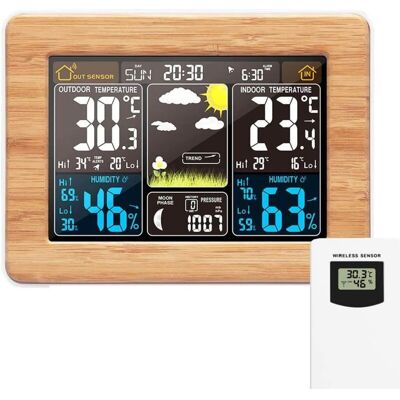 OEM Station Météo Sans Fil Horloge De Météo Colorée Numérique Avec Capteur Extérieur Thermomètre Extérieur Intérieur Avec Date Température Humidité Baromètre Alarme Phase De La Lune Horloge Météo Jaune - Publicité OEM Station Météo Sans Fil Horloge De Météo Colorée Numérique Avec Capteur Extérieur Thermomètre Extérieur Intérieur Avec Date Température Humidité Baromètre Alarme Phase De La Lune Horloge Météo Jaune - Publicité