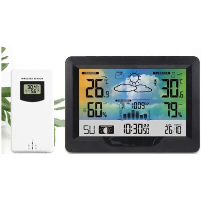 MOXIE Station Météo Couleur Station Météo Intérieure Extérieure Sans Fil Avec Capteur,thermomètre Hygromètre Moniteur Température Humidité-noir - Publicité MOXIE Station Météo Couleur Station Météo Intérieure Extérieure Sans Fil Avec Capteur,thermomètre Hygromètre Moniteur Température Humidité-noir - Publicité