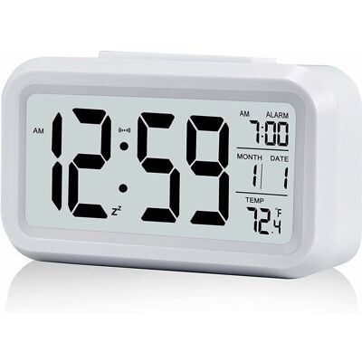 Scotch Réveil Digital Réveil Matin, Horloge Numérique Réveil À Pile Silencieux Pour Enfants Adultes Grand Écran Led Température Calendrier(blanc) - Publicité Scotch Réveil Digital Réveil Matin, Horloge Numérique Réveil À Pile Silencieux Pour Enfants Adultes Grand Écran Led Température Calendrier(blanc) - Publicité