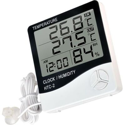 Vision Station Météo Électronique Avec Thermomètre Et Hygromètre, Écran Lcd, Mesure Précise De La Température Et De L'Humidité. Publicité Vision Station Météo Électronique Avec Thermomètre Et Hygromètre, Écran Lcd, Mesure Précise De La Température Et De L'Humidité. Publicité