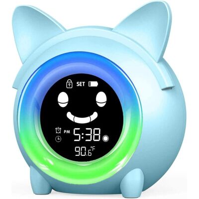 BRAST Réveil Pour Enfants - Veilleuse Colorée - Thermomètre D'Intérieur - Entraîneur De Sommeil - Minuteur De Sieste (chat) - Publicité BRAST Réveil Pour Enfants - Veilleuse Colorée - Thermomètre D'Intérieur - Entraîneur De Sommeil - Minuteur De Sieste (chat) - Publicité
