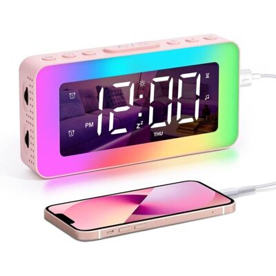 Scotch Réveil Pour Enfants Et Adultes - Horloge Numérique Avec Double Alarme, 8 Sons De Sommeil, Veilleuses - Minuterie De Sommeil - Publicité Scotch Réveil Pour Enfants Et Adultes - Horloge Numérique Avec Double Alarme, 8 Sons De Sommeil, Veilleuses - Minuterie De Sommeil - Publicité
