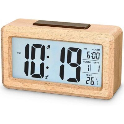 BRAST Réveil En Bois Dussdote - Réveil Électronique - Pour Chambre, Bureau, Maison, École, Dortoir - Bois Naturel - Publicité BRAST Réveil En Bois Dussdote - Réveil Électronique - Pour Chambre, Bureau, Maison, École, Dortoir - Bois Naturel - Publicité