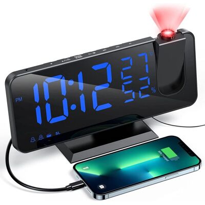 PELTOR Reveil Projecteur Avec Radio, Horloge Numérique, Réveil Avec Port De Usb, 3 Niveaux De Luminosité Réglables, Snooze Et 15 Niveaux De Volume, 12/24h, Pour Chambre, Maison, Bureau Ikodm - Publicité PELTOR Reveil Projecteur Avec Radio, Horloge Numérique, Réveil Avec Port De Usb, 3 Niveaux De Luminosité Réglables, Snooze Et 15 Niveaux De Volume, 12/24h, Pour Chambre, Maison, Bureau Ikodm - Publicité