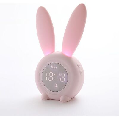 MOXIE Réveil Matin À Induction En Forme De Lapin Mignon, Intelligent Réglage Automatique De La Lumière De Respiration, Affichage Automatique Temps/date/température, Contrôle Vocal Ou Tremblement - Publicité MOXIE Réveil Matin À Induction En Forme De Lapin Mignon, Intelligent Réglage Automatique De La Lumière De Respiration, Affichage Automatique Temps/date/température, Contrôle Vocal Ou Tremblement - Publicité