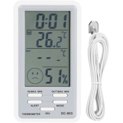 Melissa Thermomètre Hygromètre Électronique Numérique Avec Alarme Horaire Et Horloge. Mesure De La Température Et De L'Humidité, Idéal Pour Un Usage Domestique. Publicité Melissa Thermomètre Hygromètre Électronique Numérique Avec Alarme Horaire Et Horloge. Mesure De La Température Et De L'Humidité, Idéal Pour Un Usage Domestique. Publicité
