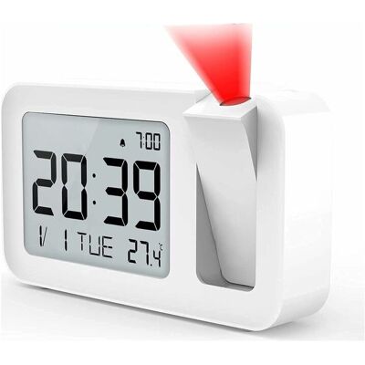 Vision Tigrezy-réveil Projecteur Plafond, Réveil Numérique Avec Thermomètre D'Intérieur À Projection À 180 °, 4 Luminosités Réglables,réglage Du Volume - Publicité Vision Tigrezy-réveil Projecteur Plafond, Réveil Numérique Avec Thermomètre D'Intérieur À Projection À 180 °, 4 Luminosités Réglables,réglage Du Volume - Publicité