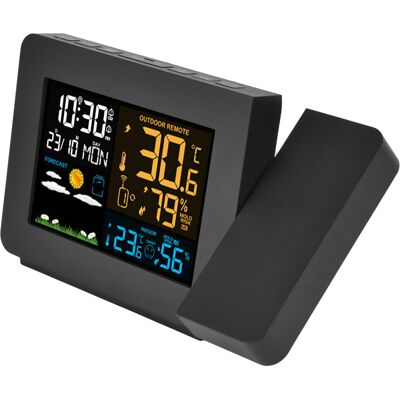 MCKENSA Thermomètre Intérieur/extérieur, Portée De 60 M, Avec Fonction De Projection De L'Heure, Prédiction De La Température Et Hygromètre Numérique. Compatible Ue 100-240 V. Publicité MCKENSA Thermomètre Intérieur/extérieur, Portée De 60 M, Avec Fonction De Projection De L'Heure, Prédiction De La Température Et Hygromètre Numérique. Compatible Ue 100-240 V. Publicité