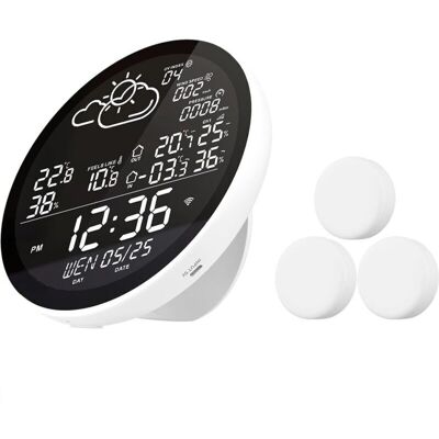 Melissa Station Météo Wifi, Wlan Thermomètre Intérieur Extérieur Sans Fil Avec 3 Capteurs Extérieurs, Écran Lcd. Connexion Facile Et Données Précises. Publicité Melissa Station Météo Wifi, Wlan Thermomètre Intérieur Extérieur Sans Fil Avec 3 Capteurs Extérieurs, Écran Lcd. Connexion Facile Et Données Précises. Publicité