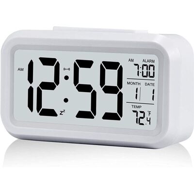 URSUS Réveil Digital Réveil Matin, Horloge Numérique Réveil À Pile Silencieux Pour Enfants Adultes Grand Écran Led Température Calendrier(blanc) - Publicité URSUS Réveil Digital Réveil Matin, Horloge Numérique Réveil À Pile Silencieux Pour Enfants Adultes Grand Écran Led Température Calendrier(blanc) - Publicité