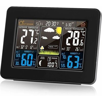 OEM Station Météo Sans Fil Avec Alerte Et La Température/humidité/baromètre/alarme/horloge Lunaire/météo Avec Capteur Extérieur Numérique À Affichdes Couleurs Pt3365 - Publicité OEM Station Météo Sans Fil Avec Alerte Et La Température/humidité/baromètre/alarme/horloge Lunaire/météo Avec Capteur Extérieur Numérique À Affichdes Couleurs Pt3365 - Publicité