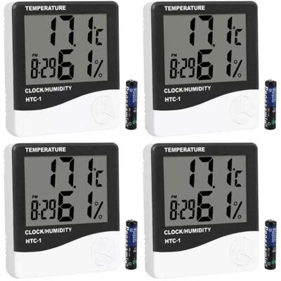 BRAST 4x Thermomètre Hygromètre Numérique, Thermomètre De Pièce, Mesureur D'Humidité De L'Air, Réveil. Compact Et Fonctionnel. Publicité BRAST 4x Thermomètre Hygromètre Numérique, Thermomètre De Pièce, Mesureur D'Humidité De L'Air, Réveil. Compact Et Fonctionnel. Publicité