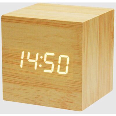 MOXIE Réveil En Bois - Mini Horloge Numérique Avec Affichage De L'Heure De La Température, Luminosité À 3 Niveaux Et Commande Vocale Idéale Pour Les Déplacements À Domicile - Publicité MOXIE Réveil En Bois - Mini Horloge Numérique Avec Affichage De L'Heure De La Température, Luminosité À 3 Niveaux Et Commande Vocale Idéale Pour Les Déplacements À Domicile - Publicité